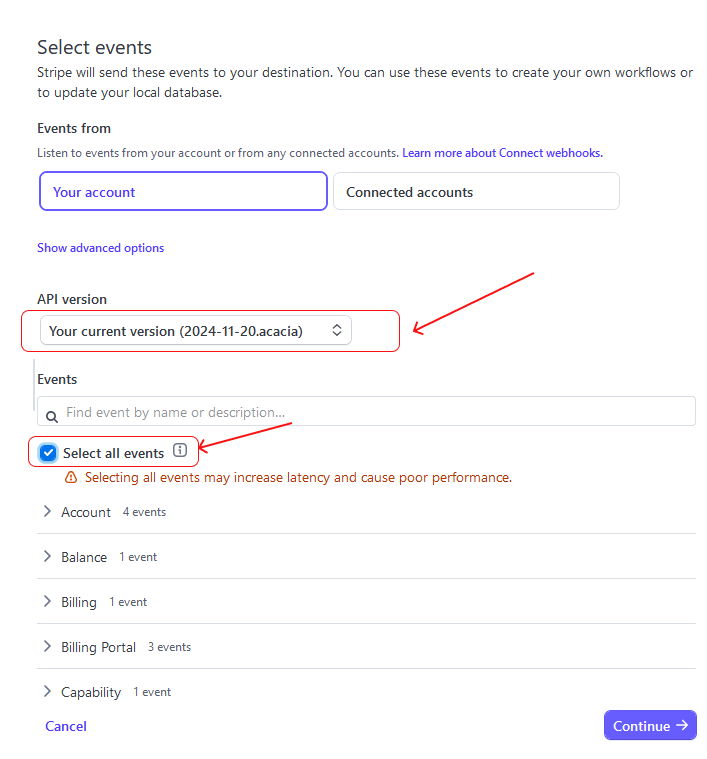Select Events